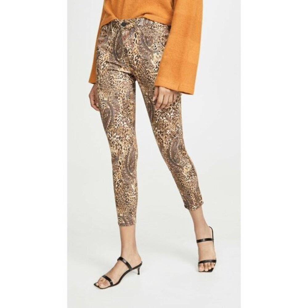 L'Agence Margot Leopard Paisley Skinny Jeans Bronze Valencia SZ 25 NWT $268